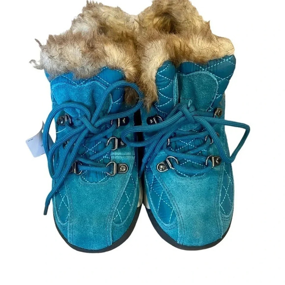 Lands End 420475 Powder Belle Teal Suede Shoe 6.5 - Picture 3 of 9